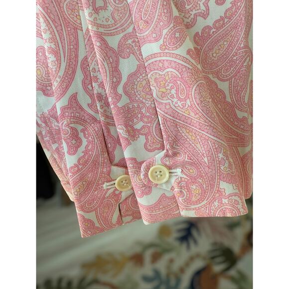 J Crew Women's Pink Paisley Favorite Fit Mid Rise Cotton Crop Ankle Pants Size 6 - Picture 5 of 10